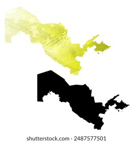 Mapa de Vector detallado. Uzbekistán.