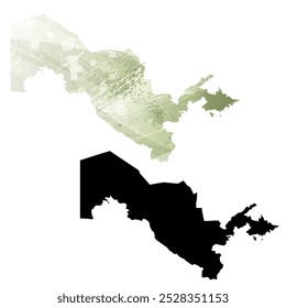 Mapa vetorial altamente detalhado. Uzbequistão.