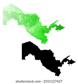 High detailed vector map. Uzbekistan.