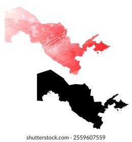 High detailed vector map. Uzbekistan.