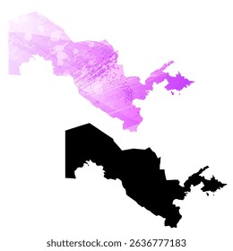 High detailed vector map. Uzbekistan.