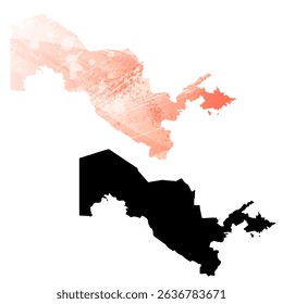 High detailed vector map. Uzbekistan.
