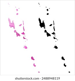High detailed vector map. Vanuatu.