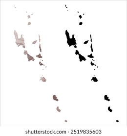 Detaillierte Vektorkarte mit hoher Auflösung. Vanuatu.