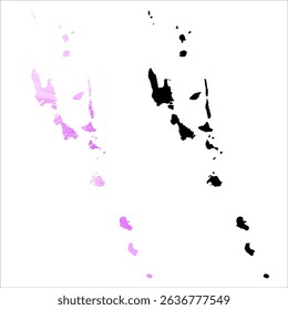 High detailed vector map. Vanuatu.