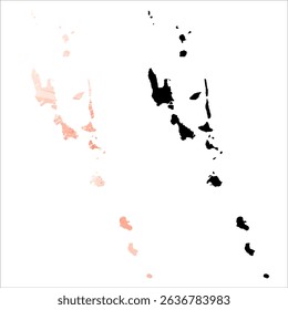 High detailed vector map. Vanuatu.