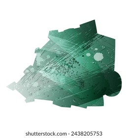 High detailed vector map. Vatican City. Watercolor style. Turquoise green color.