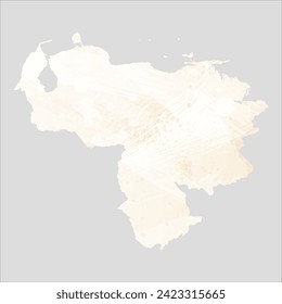 High detailed vector map. Venezuela. Watercolor style. Banana color. Pastel yellow color.
