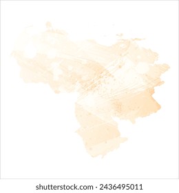 High detailed vector map. Venezuela. Watercolor style. Biscuit color. Pastel yellow color.
