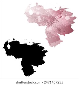 Detaillierte Karte der Vektorgrafik. Venezuela.
