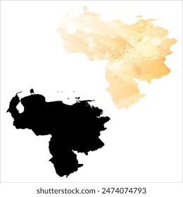 Mapa de Vector detallado. Venezuela.