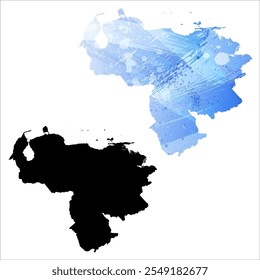 Detaillierte Vektorkarte mit hoher Auflösung. Venezuela.