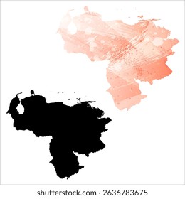 High detailed vector map. Venezuela.
