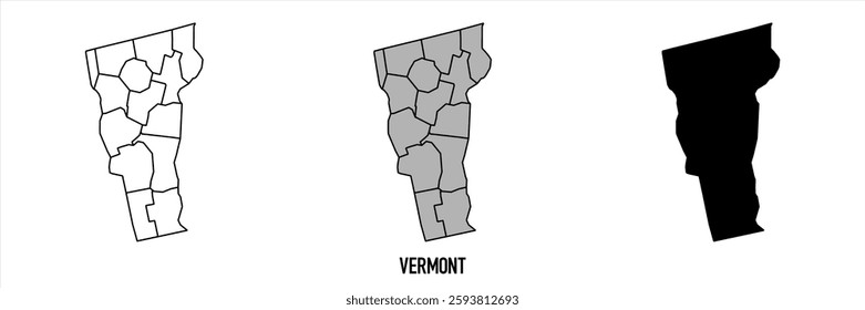 High detailed vector map - Vermont