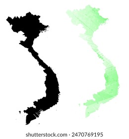 High detailed vector map. Vietnam.