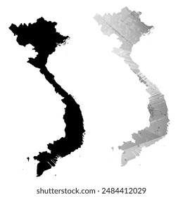 High detailed vector map. Vietnam.