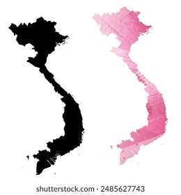 High detailed vector map. Vietnam.