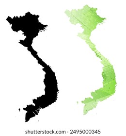 High detailed vector map. Vietnam.