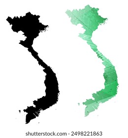 High detailed vector map. Vietnam.