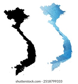 Alto mapa de Vector detallado. Vietnam.
