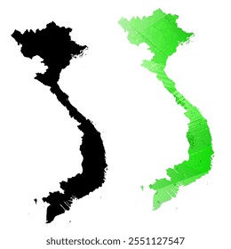 High detailed vector map. Vietnam.