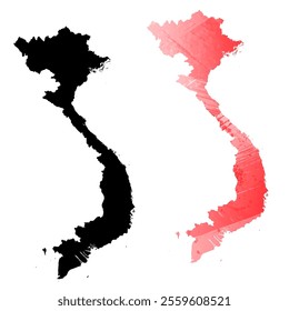 High detailed vector map. Vietnam.