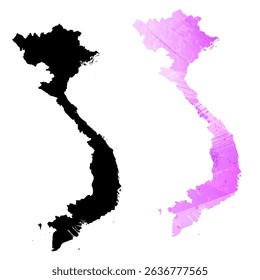 High detailed vector map. Vietnam.