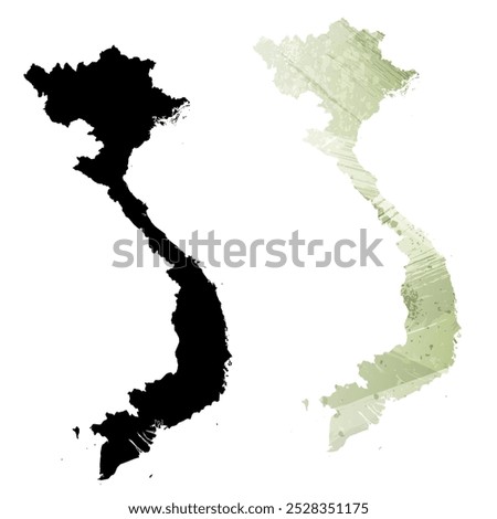 High detailed vector map. Vietnam.