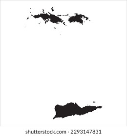 High detailed vector map. Virgin Islands. New Map 2023.