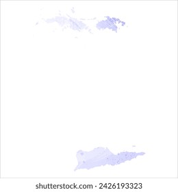 High detailed vector map. Virgin Islands. Watercolor style. Periwinkle color. Delicate lilac color. Pastel purple.