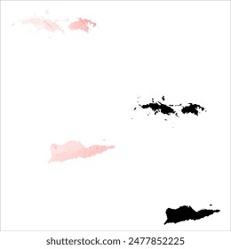 High detailed vector map. Virgin Islands.