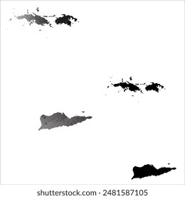 High detailed vector map. Virgin Islands.