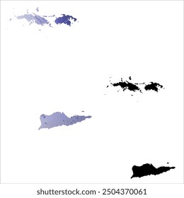 High detailed vector map. Virgin Islands.