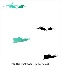 Mapa vetorial altamente detalhado. Ilhas Virgens.
