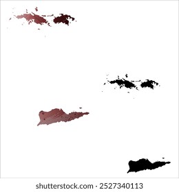 Alto mapa de Vector detallado. Islas Vírgenes.