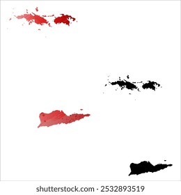 High detailed vector map. Virgin Islands.