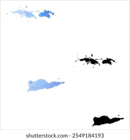 Mapa vetorial altamente detalhado. Ilhas Virgens.