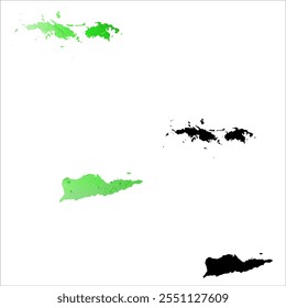 Mapa vetorial altamente detalhado. Ilhas Virgens.