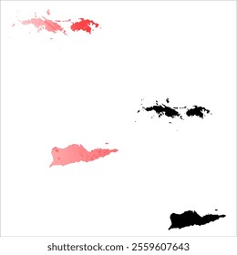 High detailed vector map. Virgin Islands.