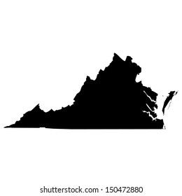 High detailed vector map - Virginia 