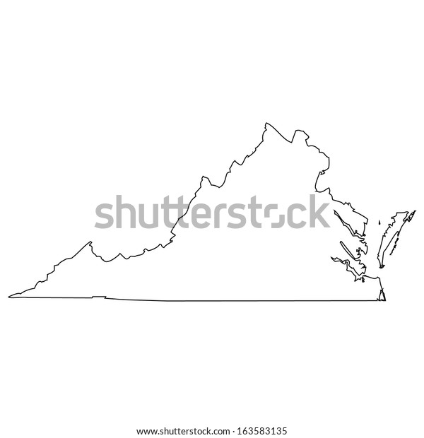 High Detailed Vector Map Virginia Stock Vector (Royalty Free) 163583135 ...