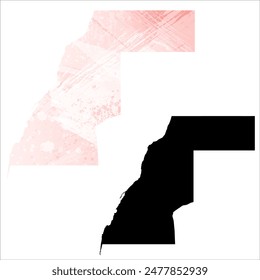 High detailed vector map. Western Sahara.