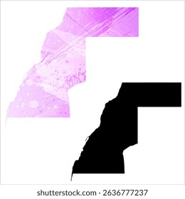High detailed vector map. Western Sahara.