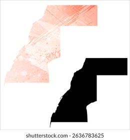High detailed vector map. Western Sahara.