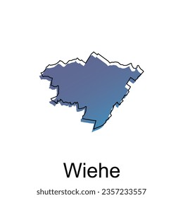 High detailed vector map of Wiehe modern outline, Logo Vector Design. Abstract, designs concept, logo, logotype element for template.