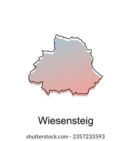 Mapa vectorial detallado de Wiesensteig, diseño vectorial de logotipo. Resumen, concepto de diseños, logotipo, elemento de logotipo para plantilla.