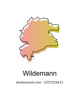 High detailed vector map of Wildemann modern outline, Logo Vector Design. Abstract, designs concept, logo, logotype element for template.