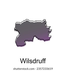 High detailed vector map of Wilsdruff modern outline, Logo Vector Design. Abstract, designs concept, logo, logotype element for template.
