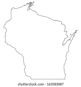 High detailed vector map - Wisconsin 