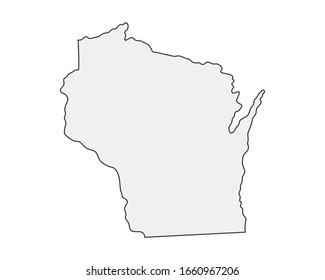 High detailed vector map. Wisconsin USA state.